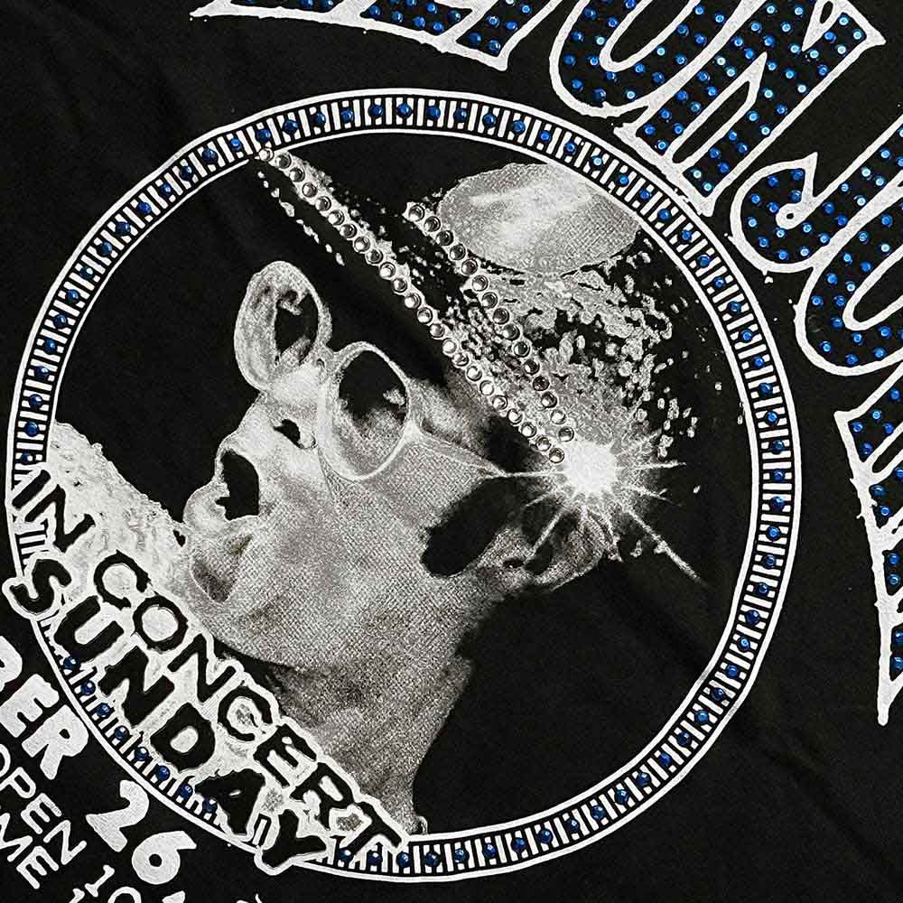 Elton John Unisex T-Shirt: In Concert (Black) (Embellished)