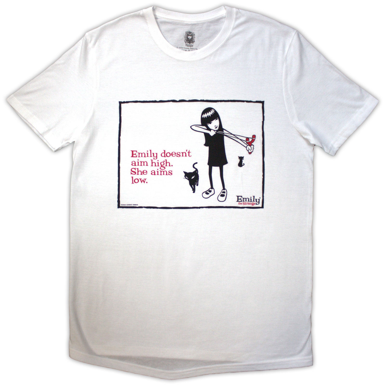 Emily The Strange Unisex T-Shirt: Aims Low (White)