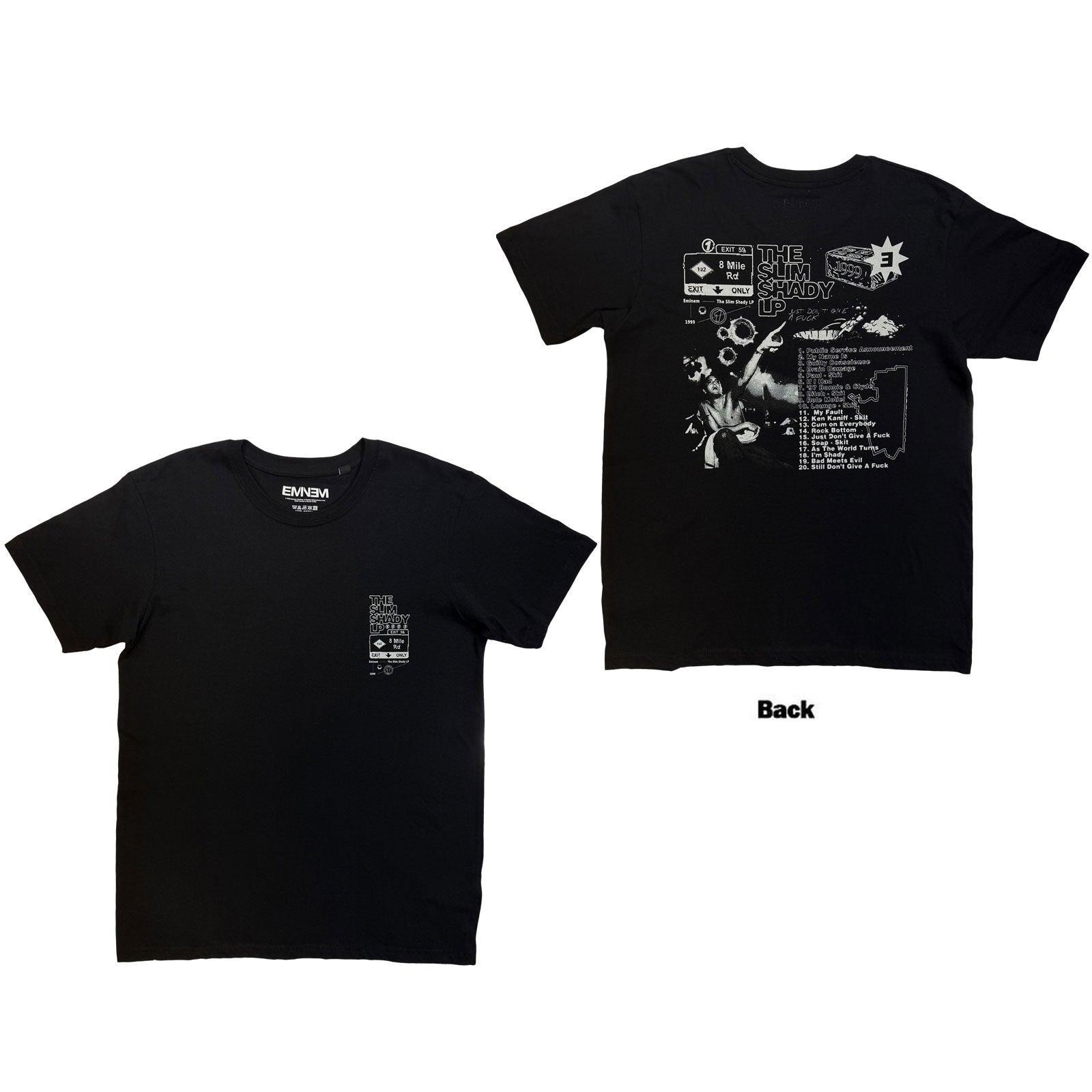 Eminem Unisex T-Shirt: Slim Shady LP (Black) (Back Print)