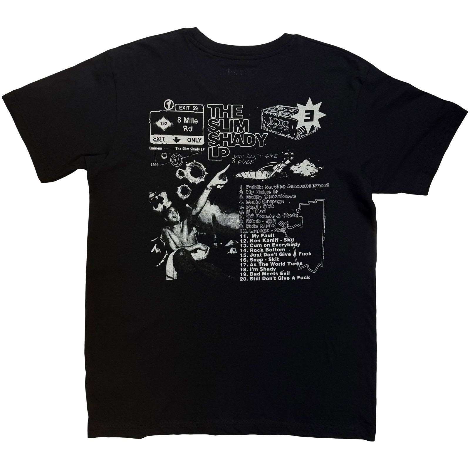 Eminem Unisex T-Shirt: Slim Shady LP (Black) (Back Print)