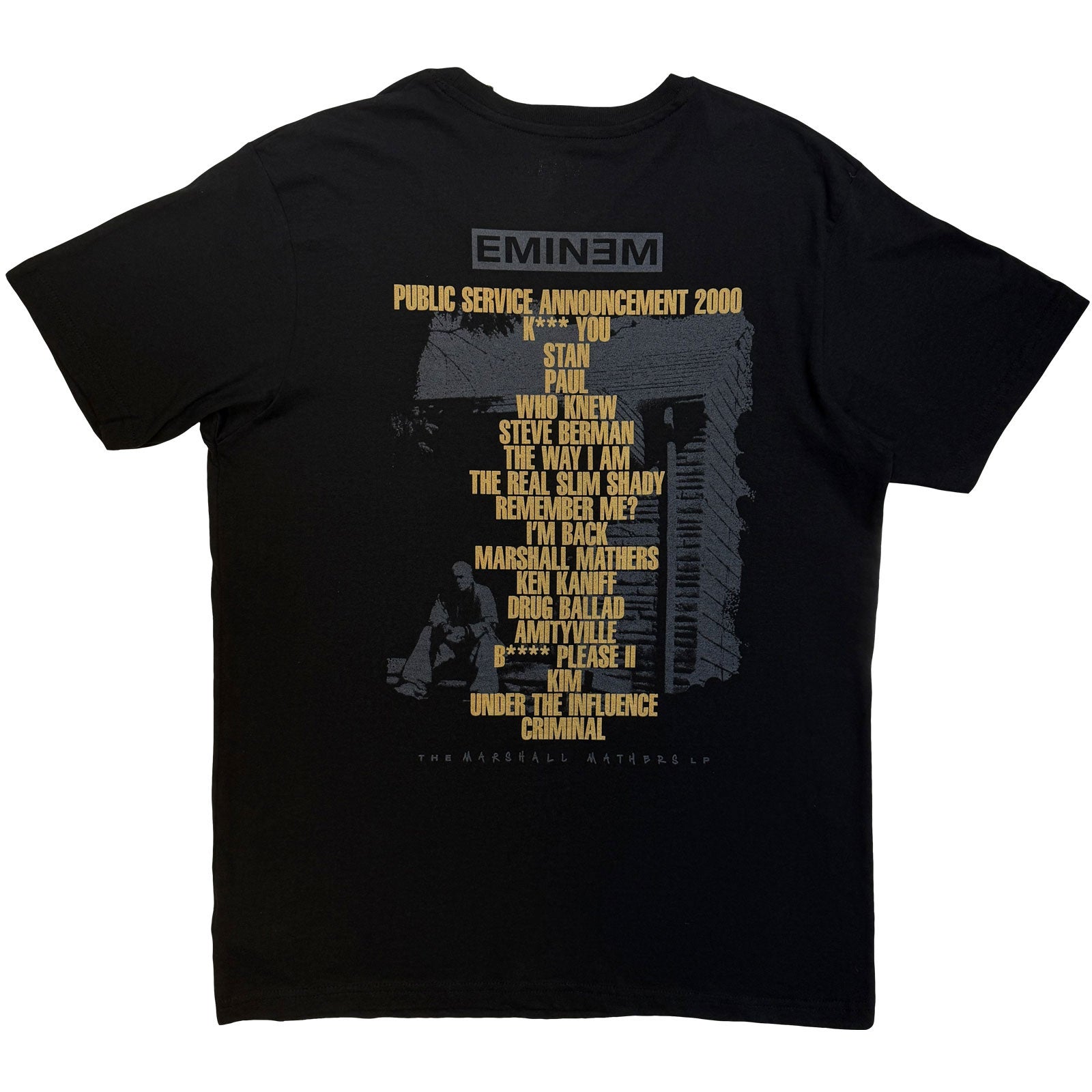 Eminem Unisex T-Shirt: The Marshall Mathers LP (Black) (Back Print)