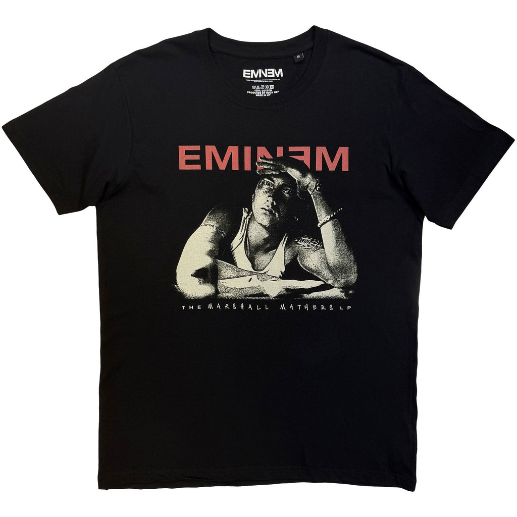 Eminem Unisex T-Shirt: Eminem Script Lyrics (Black) (Back Print)