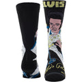 Elvis Presley Unisex Crew Socks: Cartoon (Black)  (UK Size 6.5 - 11)