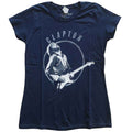 Eric Clapton Ladies T-Shirt: Vintage Photo (Navy Blue)