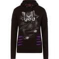 Spiral Ladies Ripped Pullover Hoodie: Bright Eyes (Black & Purple)