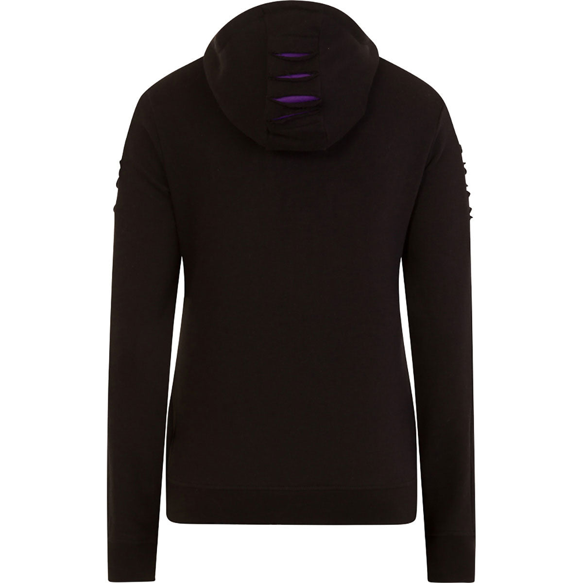 Spiral Ladies Ripped Pullover Hoodie: Bright Eyes (Black & Purple)