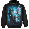 Spiral Kids Pullover Hoodie: Cat and Fairy (Black)