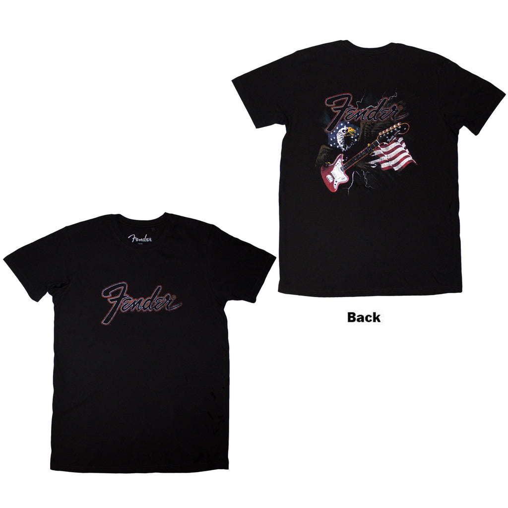 Fender Unisex T-Shirt: Eagle (Black) (Back Print)