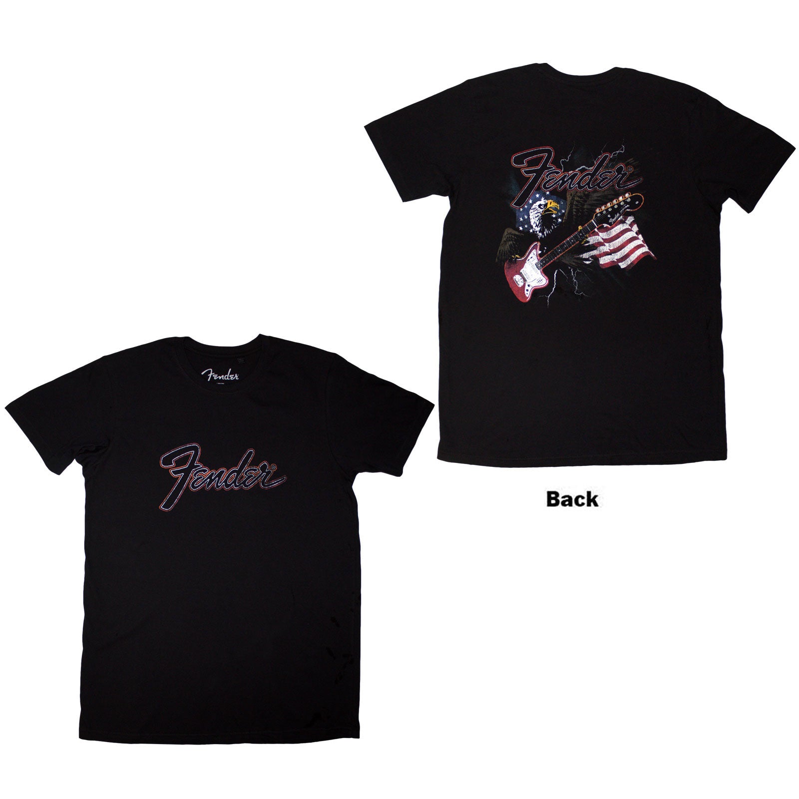 Fender Unisex T-Shirt: Eagle (Black) (Back Print)