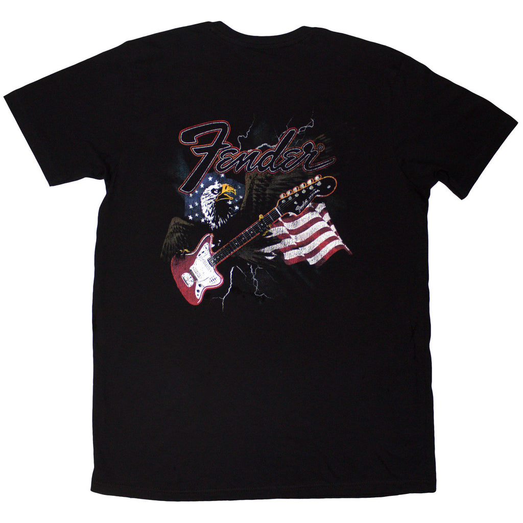 Fender Unisex T-Shirt: Eagle (Black) (Back Print)
