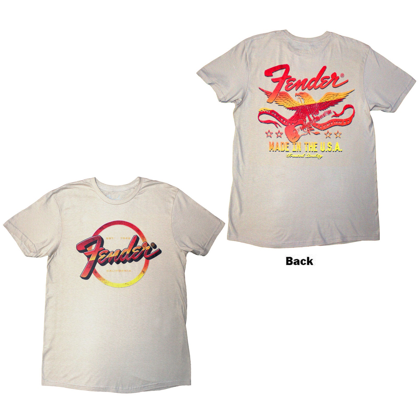 Fender Unisex T-Shirt: Made In The USA (Natural) (Back Print)