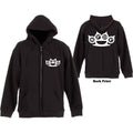 Five Finger Death Punch Unisex Zipped Hoodie: Knuckles (Black) (Back Print)
