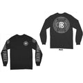 Five Finger Death Punch Unisex Long Sleeve T-Shirt: F8 World Tour 2020 (Black) (Back & Sleeve Print)