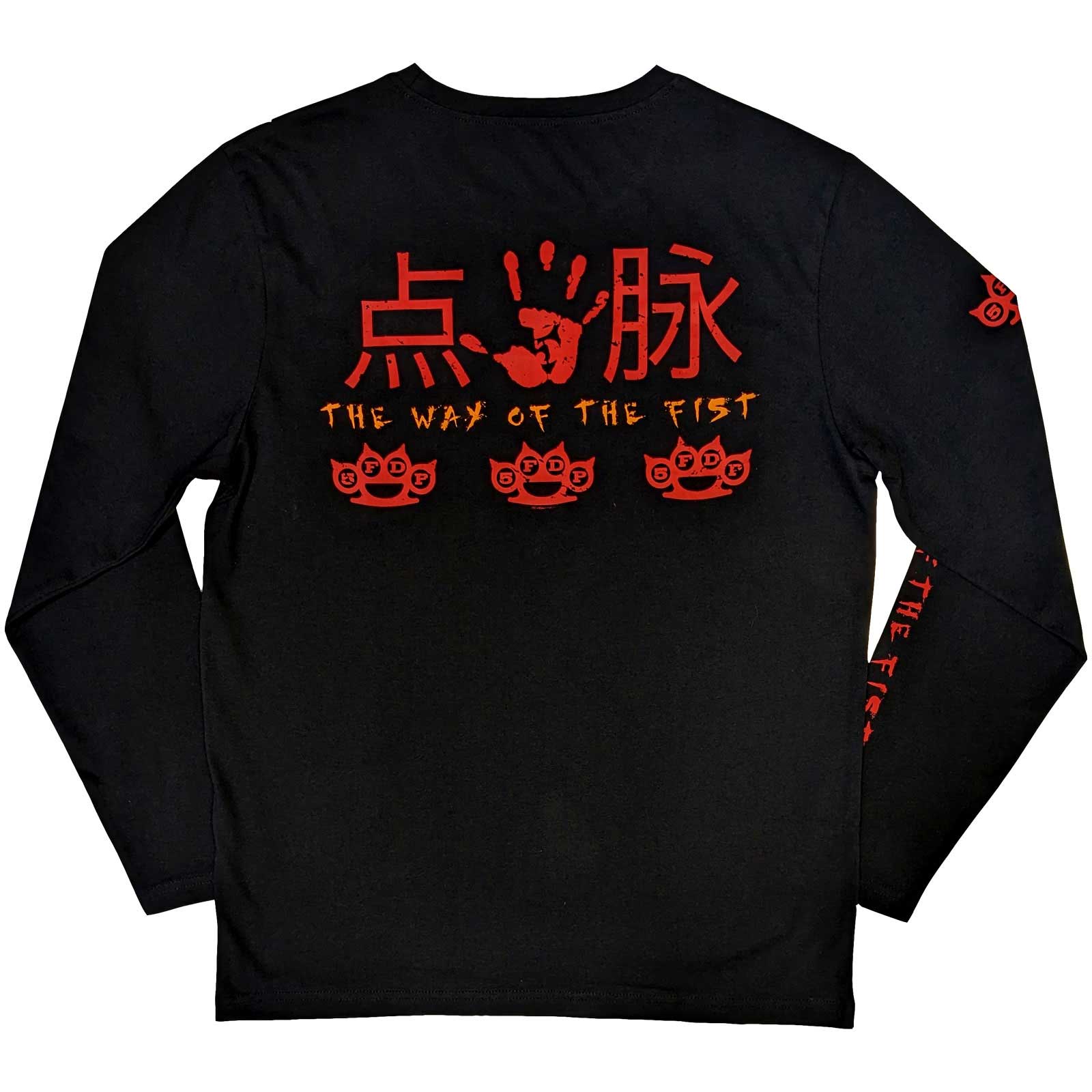 Five Finger Death Punch Unisex Long Sleeve T-Shirt: The Way Of The Fist (Black) (Back & Sleeve Print)
