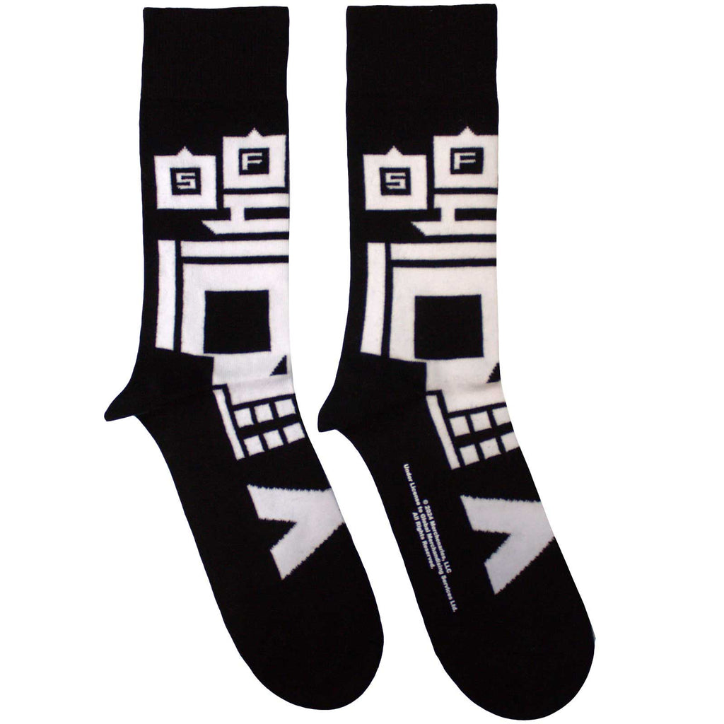 Five Finger Death Punch Unisex Ankle Socks: Pixeled Skull (Black)