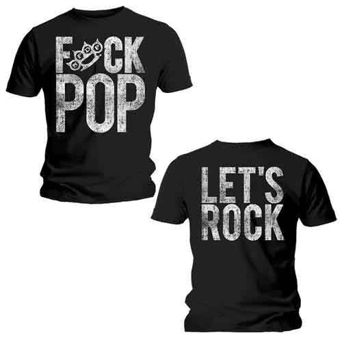 Five Finger Death Punch Unisex T-Shirt: F*ck Pop (Black) (Back Print)