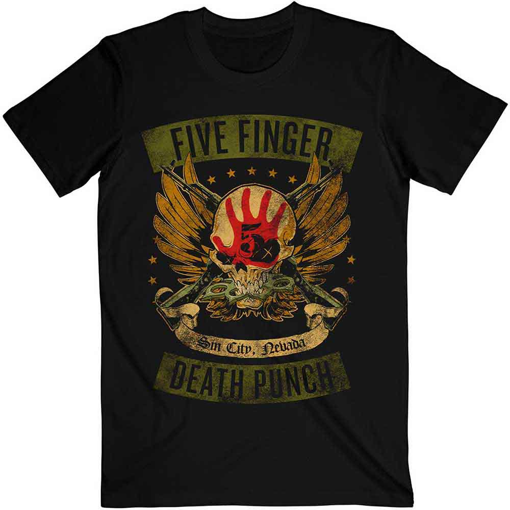 Five Finger Death Punch Unisex T-Shirt: Locked & Loaded (Black)