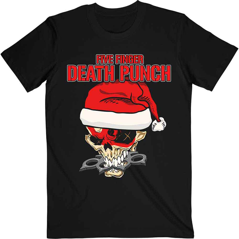 Five Finger Death Punch Unisex T-Shirt: Santa Knucklehead (Black)