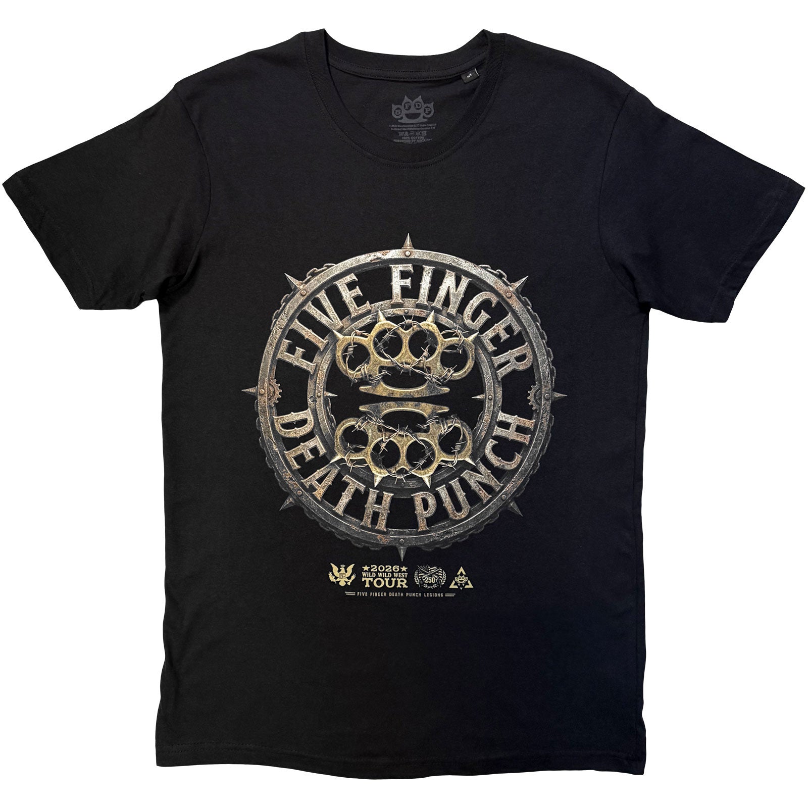 Five Finger Death Punch Unisex T-Shirt: Knuckles Emblem (Black)