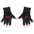 AC/DC Unisex Fingerless Gloves: Classic Red Logo (Black)