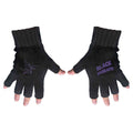 Black Sabbath Unisex Fingerless Gloves: Purple Logo & Devil (Black)