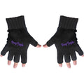 Deep Purple Unisex Fingerless Gloves: Logo (Black)