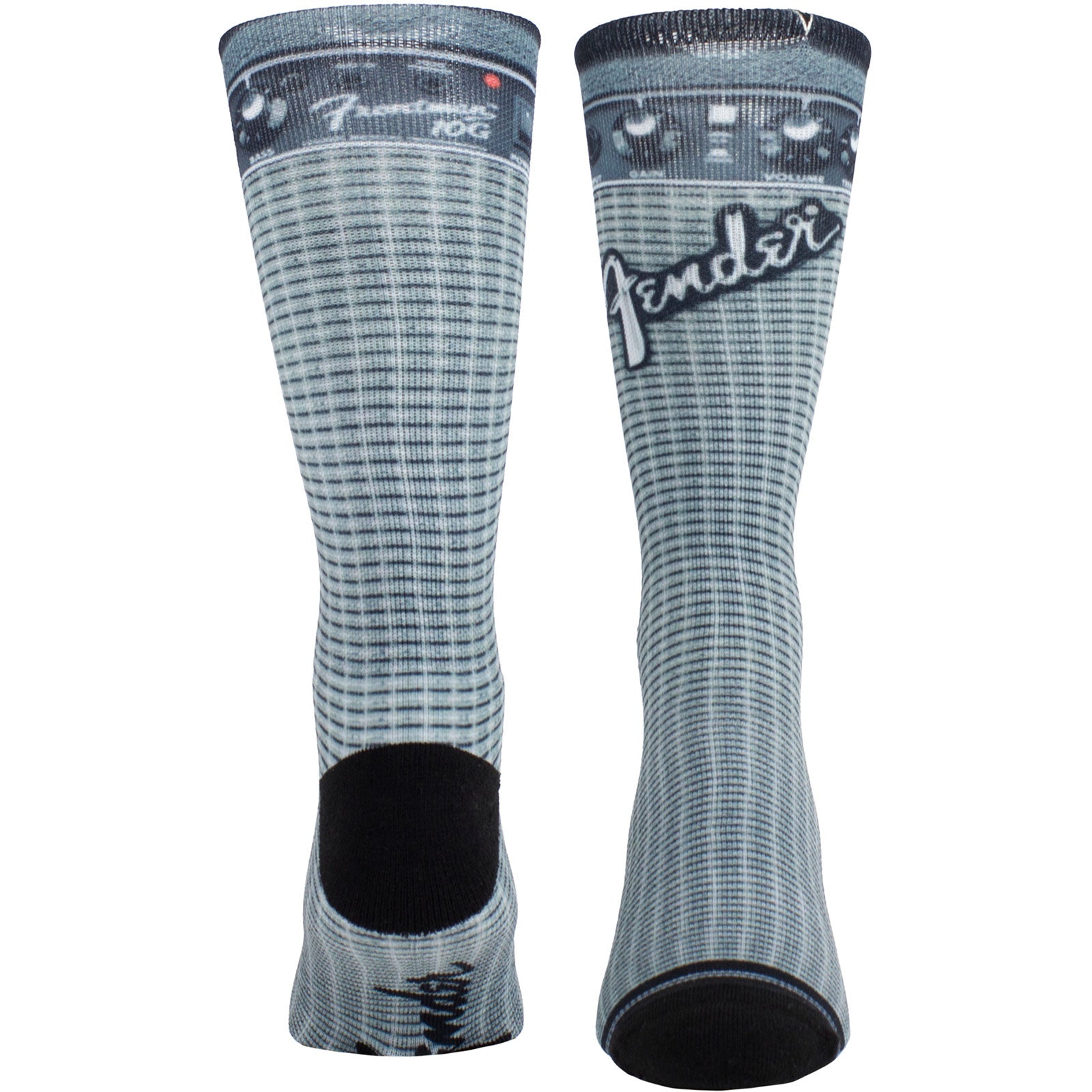 Fender Unisex Crew Socks: Amplifier Sublimation (Black)  (UK Size 6.5 - 11)