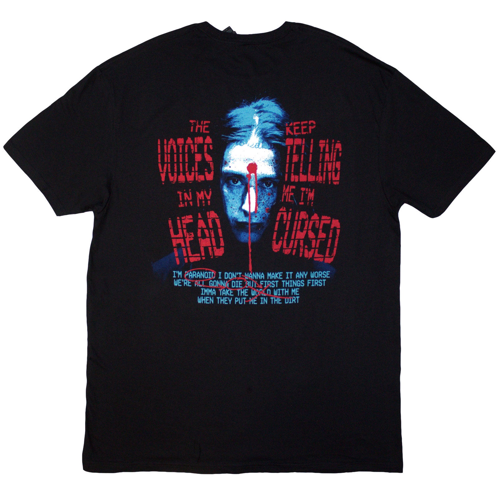 Falling In Reverse Unisex T-Shirt: Voice Collage (Black) (Back Print)