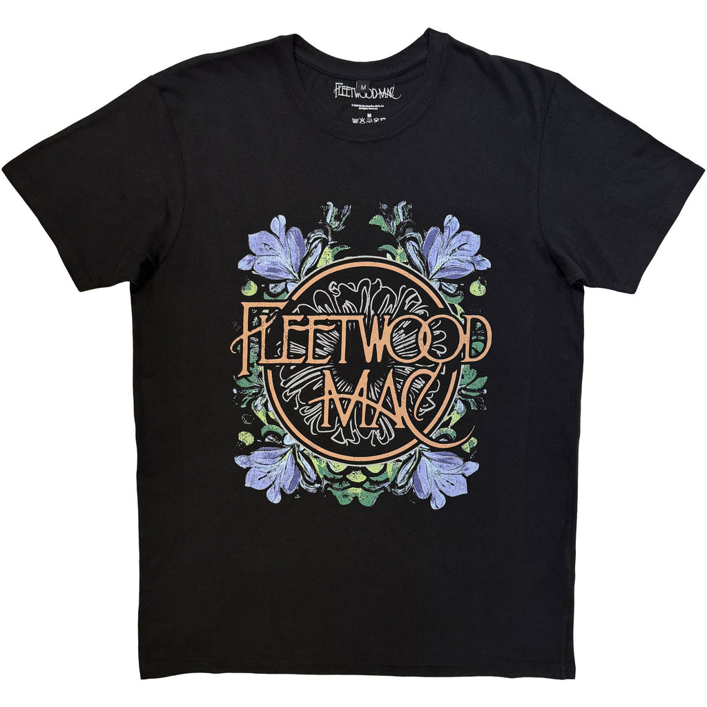 Fleetwood Mac Unisex Premium Carbon T-Shirt: Circle Floral (Black)