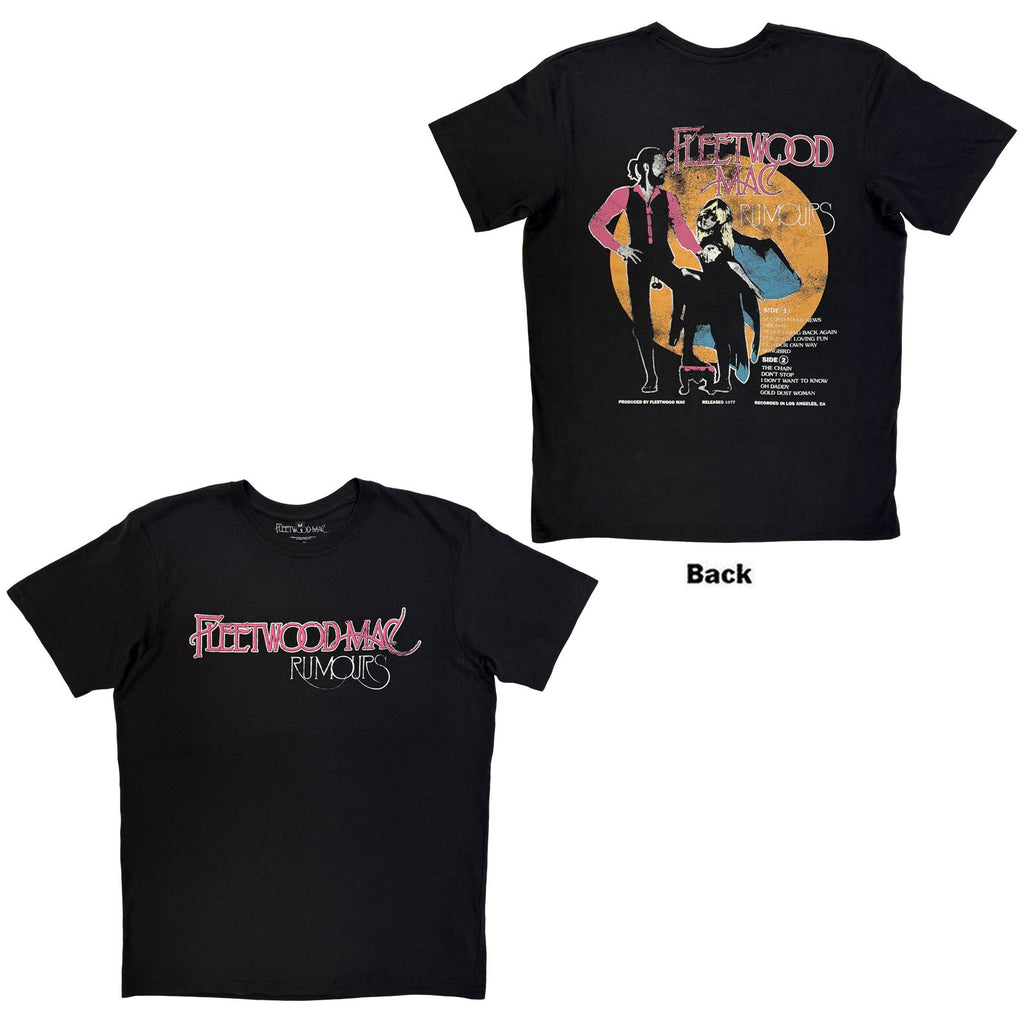 Fleetwood Mac Unisex Premium Carbon T-Shirt: Rumours (Black) (Back Print)