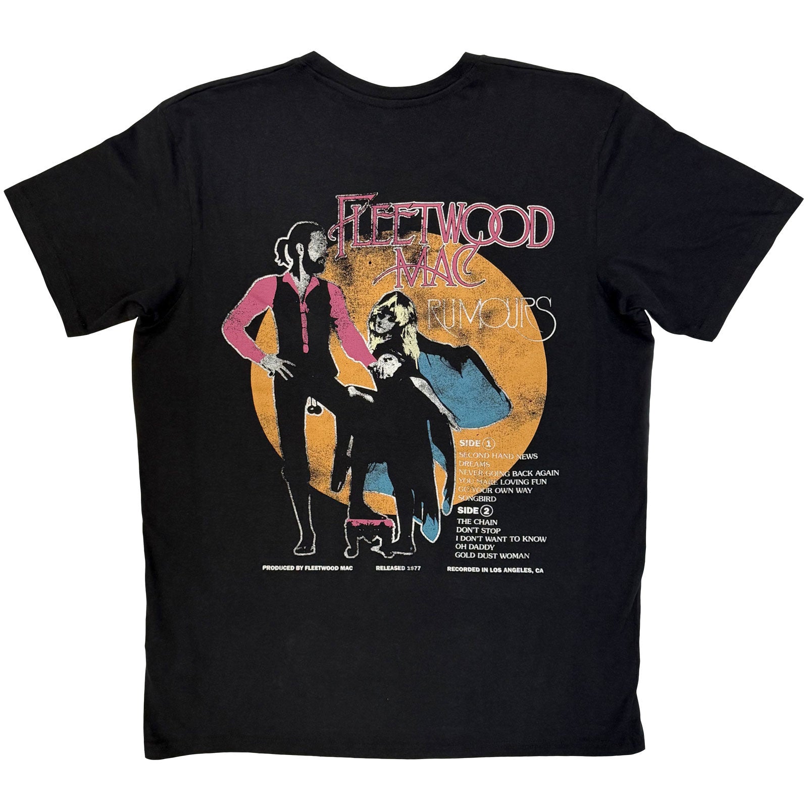 Fleetwood Mac Unisex Premium Carbon T-Shirt: Rumours (Black) (Back Print)