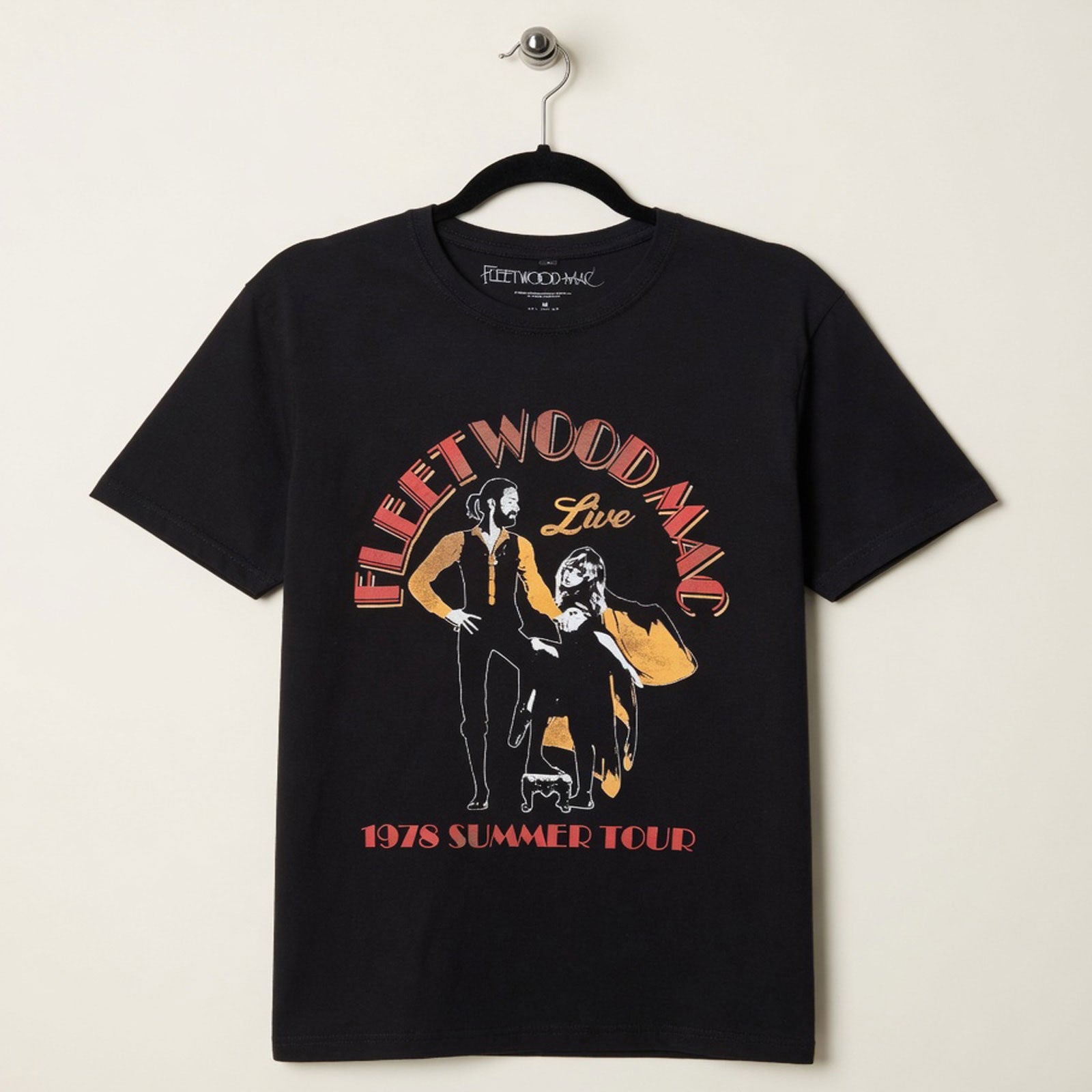 Fleetwood Mac Unisex Premium Carbon T-Shirt: Summer Tour (Black) (Back Print)