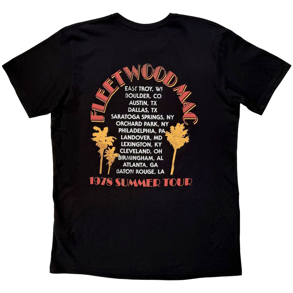 Fleetwood Mac Unisex Premium Carbon T-Shirt: Summer Tour (Black) (Back Print)