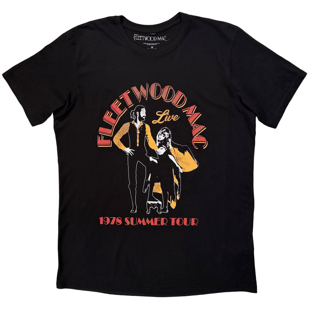 Fleetwood Mac Unisex Premium Carbon T-Shirt: Summer Tour (Black) (Back Print)