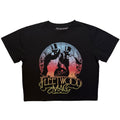 Fleetwood Mac Ladies Crop Top: Gradient Penguins (Black)