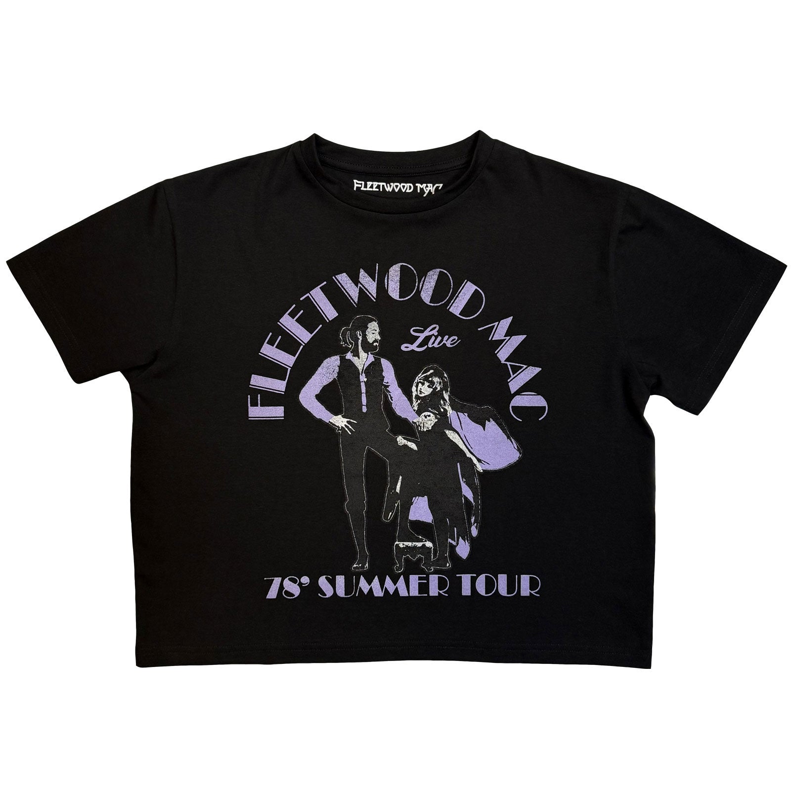 Fleetwood Mac Ladies Crop Top: Summer Tour '78 (Black)