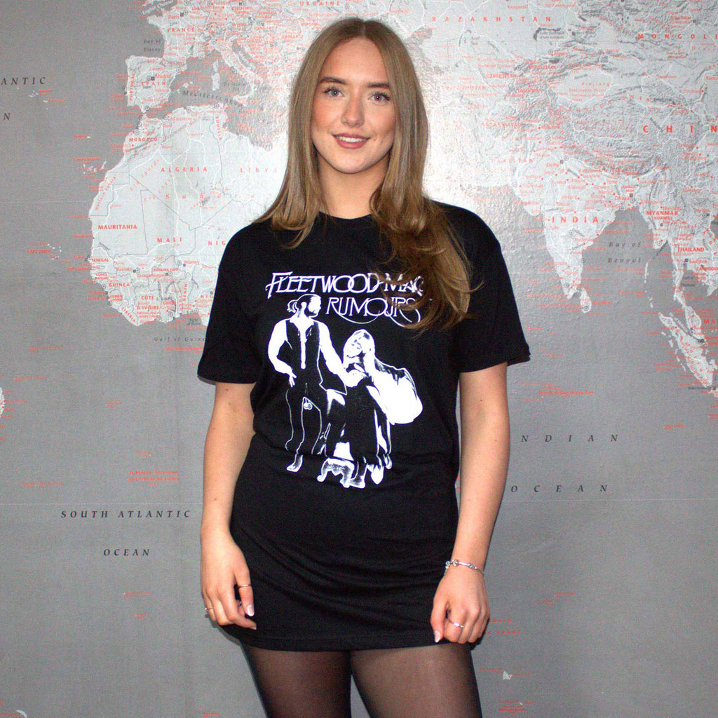 Fleetwood Mac Ladies T-Shirt Dress: Rumours (Black)