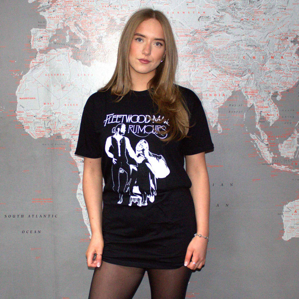 Fleetwood Mac Ladies T-Shirt Dress: Rumours (Black)