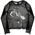 Fleetwood Mac Ladies Long Sleeve Mesh Crop Top: Rumours (Black)