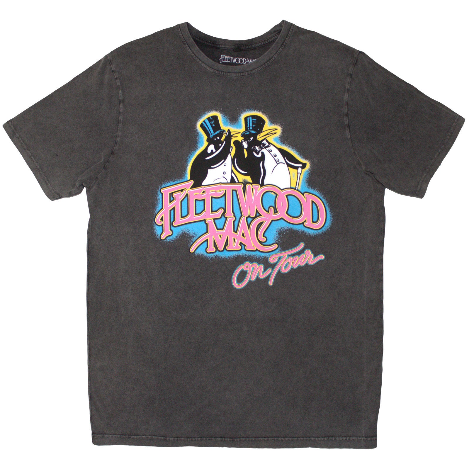 Fleetwood Mac Unisex Stone Wash T-Shirt: On Tour (Charcoal Grey)