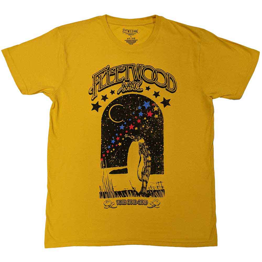 Fleetwood Mac Unisex T-Shirt: Tour 2018 - 2019 Penguin (Yellow)