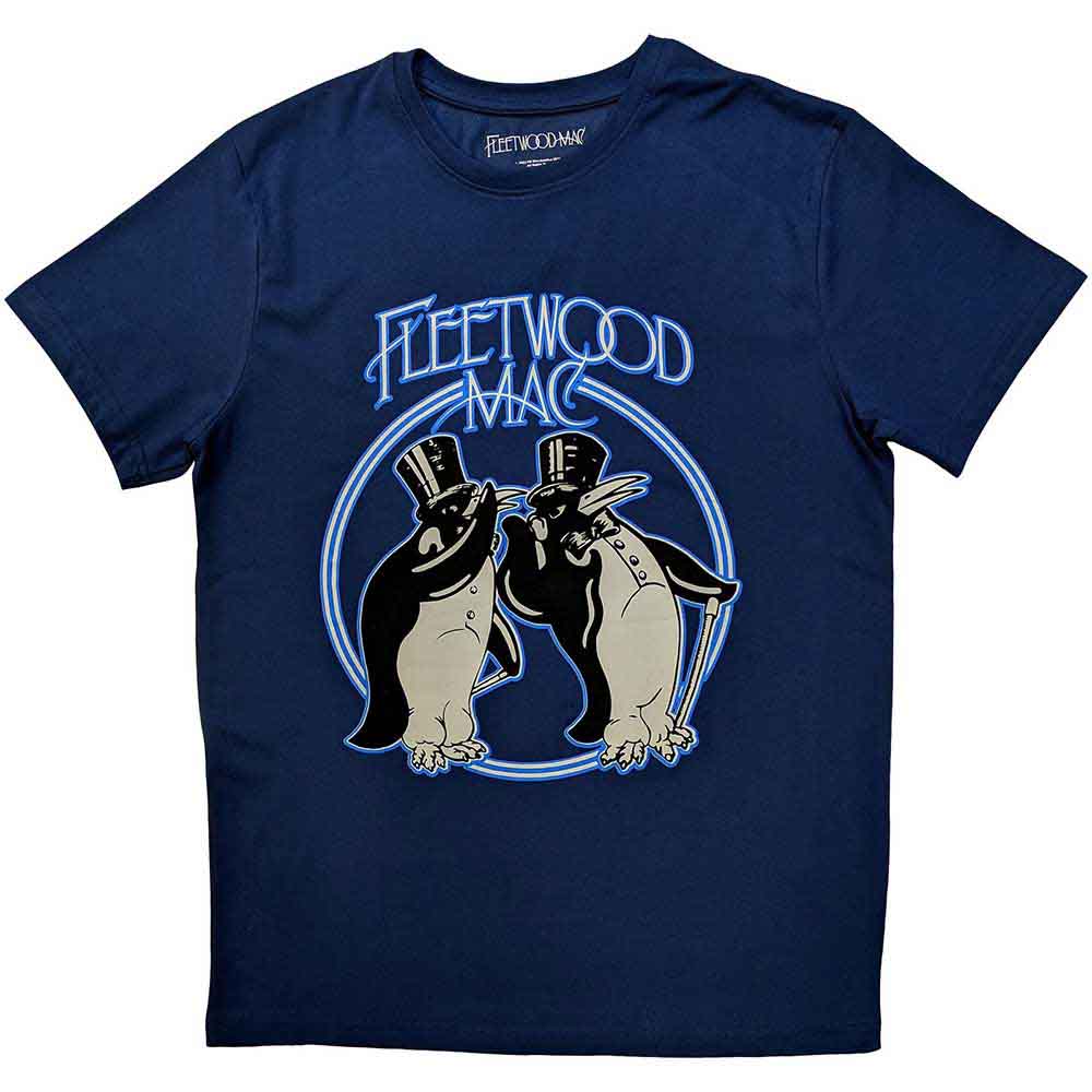 Fleetwood Mac Unisex T-Shirt: Penguins (Denim Blue)