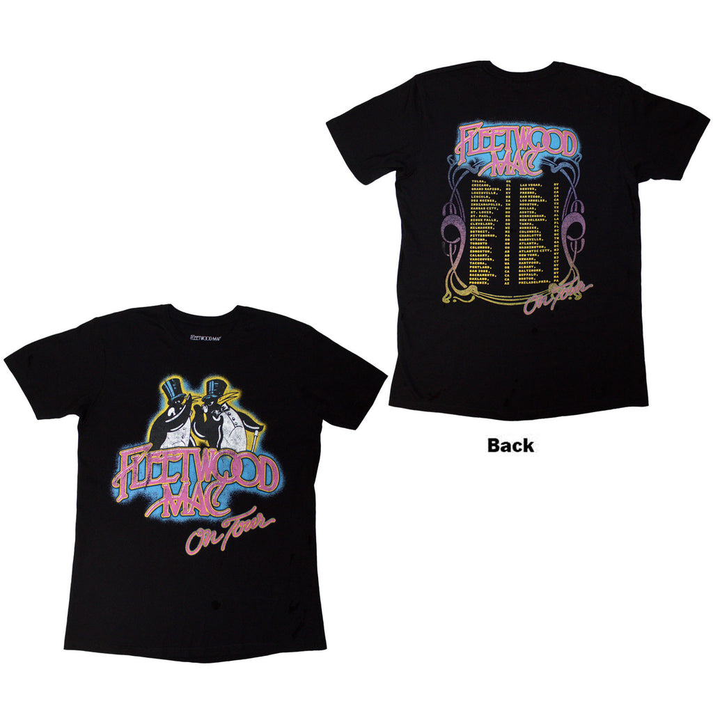 Fleetwood Mac Unisex T-Shirt: On Tour (Black) (Back Print)