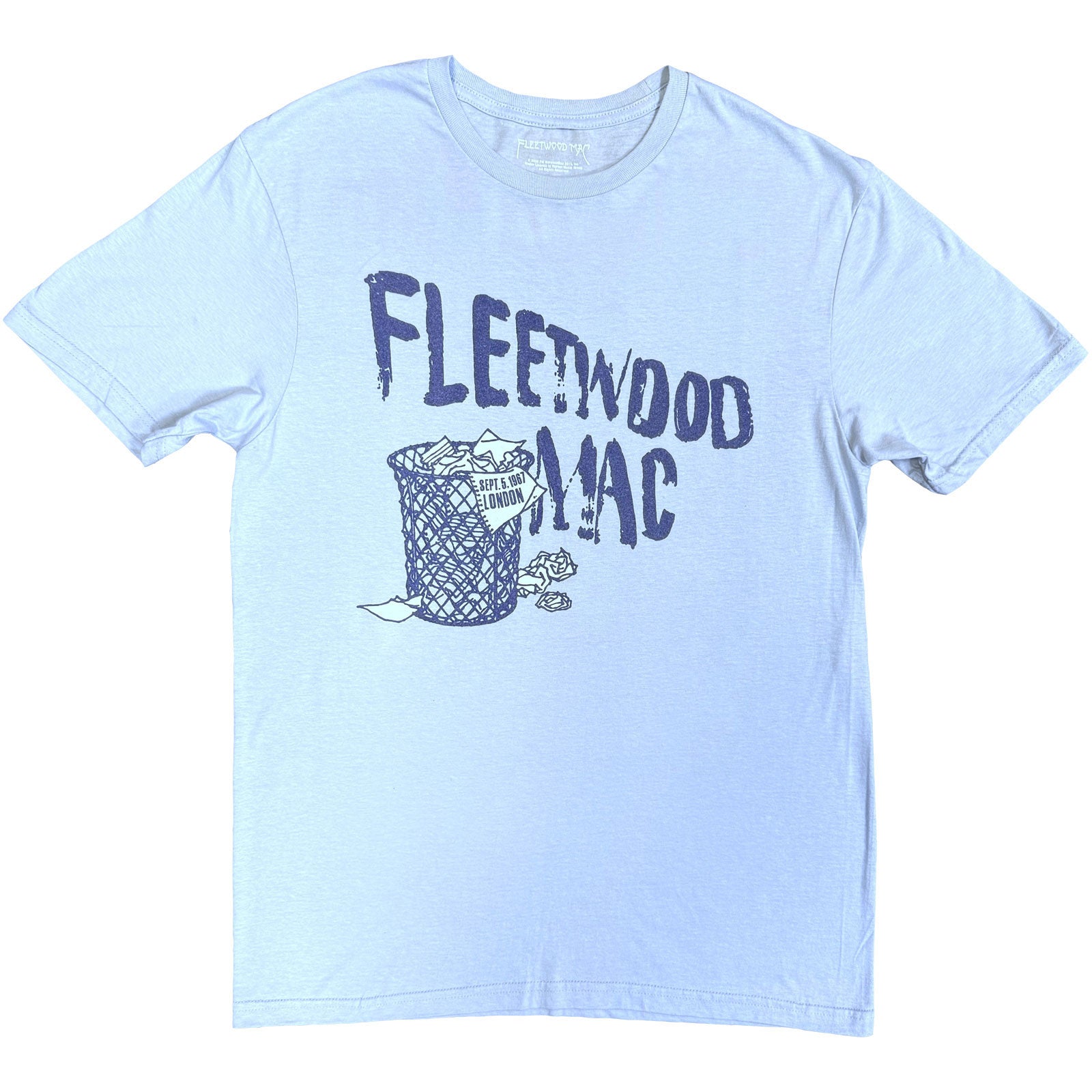 Fleetwood Mac Unisex T-Shirt: London (Light Blue) (Back Print)