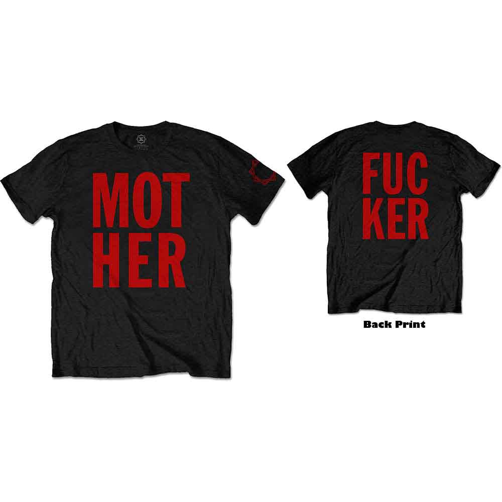 Faith No More Unisex T-Shirt: MF Stacked (Black) (Back Print)