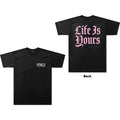 Foals Unisex T-Shirt: Life Is Yours Text (Black) (Back Print)