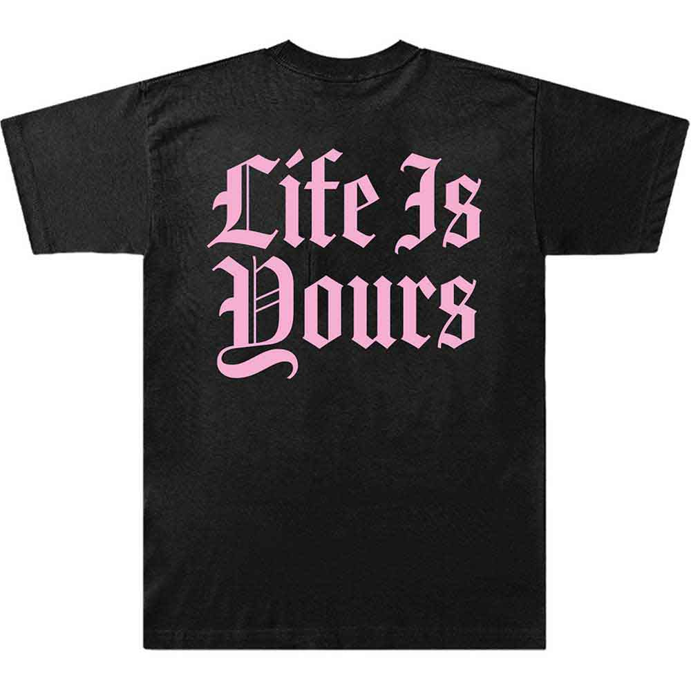 Foals Unisex T-Shirt: Life Is Yours Text (Black) (Back Print)