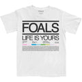 Foals Unisex T-Shirt: Life Is Yours Song List (White)