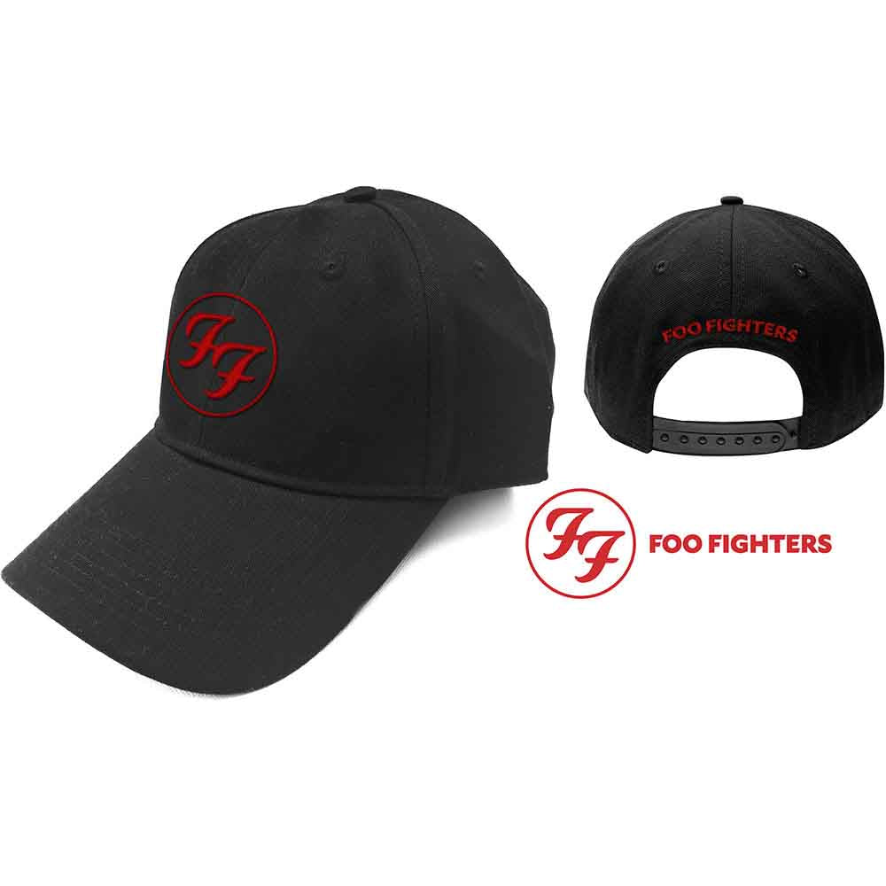 Foo Fighters Unisex Baseball Cap: Red Circle Logo (Black)