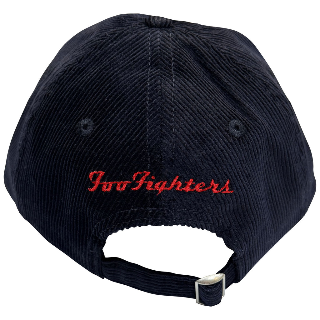Foo Fighters Unisex Baseball Cap: FF & TCATS Logos Corduroy (Navy Blue) (Back Print)